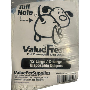 Value Fresh Dog Diapers Large Extra Large Disposable